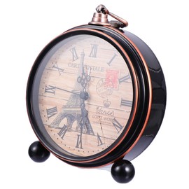 FUNOMOCYA Vintage Tabletop Clock Sturdy Mute Alarm Clock for Bedroom Home Decor Design with Workmanship for and Office