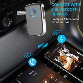 Bluetooth AUX Adapter for Car,3.5mm Wireless Receiver AUX Bluetooth Car Adapter,Hands-Free Call for Cars, Speakers, Stereo Systems and Headphones