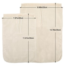 WLLHYF 3 Pack Cotton Nut Milk Bags Fine Mesh Reusable Cheese Cloth Food Yogurt Strainer Cheesecloth Bag Cold Brew Bags for Cheese Making Coffee Straining Juice Juicing