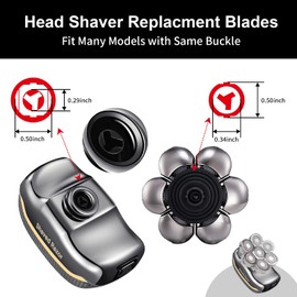 UPTARD Head Shaver Replacement Heads, 7D Rotary Blades, Silver, Men's Electric Shaver Replacement Heads, 7 Pieces