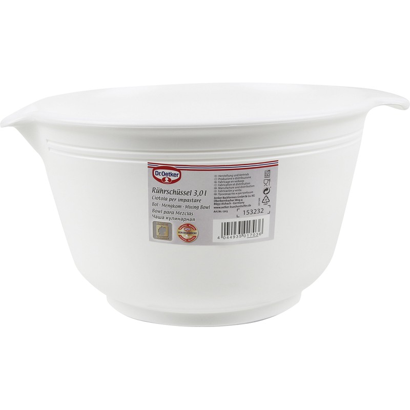 Dr. Oetker Rührschüssel, 3 L, Weiß, Weiss/Opulenter Garten