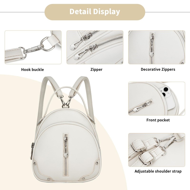 Miss Lulu Waterproof PU Leather Women's Backpack - Lightweight Small