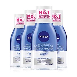 NIVEA Double Effect Eye Make Up Remover 125 ml, Pack of 4