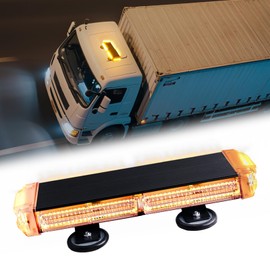 Rrayloy 78 LED Amber Rooftop Emergency Strobe Lights Bar, LED Mini Flashing Beacon Light Bar High Visibility Safety Warning Traffic Lights Bar with Magnetic for 12-24V Trucks Construction Vehicles