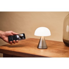 Lexon Mina L Audio 2 in 1 Mushroom Table Lamp and Wireless Bluetooth Speaker, 9 LED Color Mood Lamp for Bedrooms & Living Room & Music Player - Alu Poli