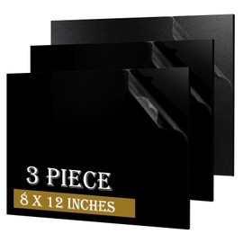 3 Pack Black ABS Plastic Sheet 8” x 12” x 1/8",Phiowocx 3mm Thick Rigid ABS Sheet Plate with Textured & Matte Finish,Moldable Plastic Sheets Panel for DIY Projects,Decor,Handicrafts Home Decor