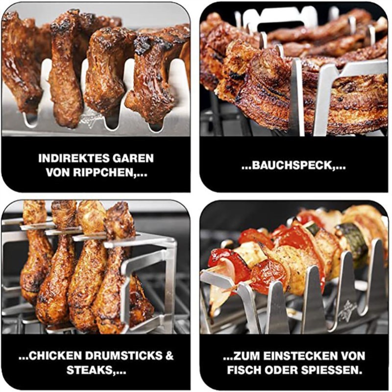 Kebab Rack Stainless Steel Shish Kebab Skewers Rack Universal Barbecue