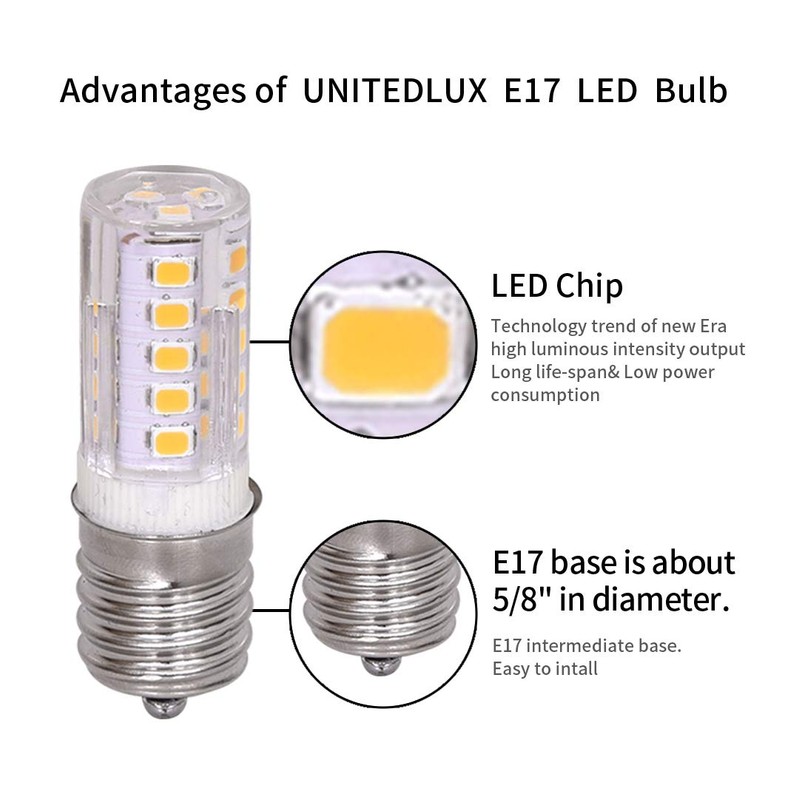 Nobranded E17 LED Bulb,WTINTELL Equivalent to 40 Watt Halogen Bulb,dimmable,Microwave