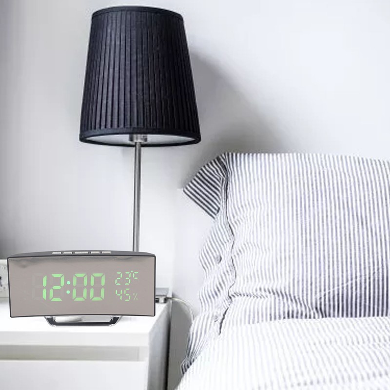 LED Digital Clock 3 Level Brightness Snooze USB Battery Powered