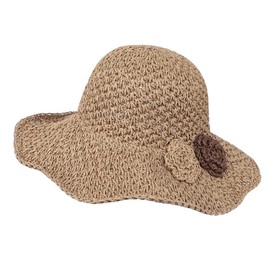 haozaikeji Ladies Floppy Straw Sun Hat Foldable Roll Up Beach Hat Wide Brim UV Protection Summer Sun Hat Elegant Visor Cap for Outdoor Beach Vacation Lightweight and Breathable Khaki