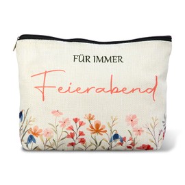 Retirement Gift Women, Retirement Gift, Double-Sided Cosmetic Bag for Retirement, Retirement Gift, Farewell Gift, Colleagues Pension Cosmetic Bag, Waterproof Linen, 25 x 17 cm, 3