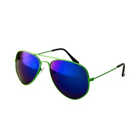 Ciffre Aviator Sunglasses Nerd Glasses Vintage Classic Look UV Protection 400 Green Blue Mirrored, Green Blue Mirrored