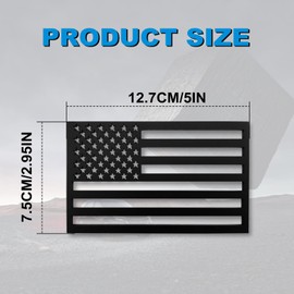 2 Pack Embossed 3D All Black American Flag Emblem Decal Stickers, 4mm Thickness Acrylic Cut-Out USA Car Military Patriotic Emblem Compatible with Jeep, Trucks, RV, SUV and More