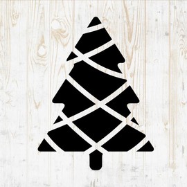 Christmas Tree Decals Peel and Stick - Wall Vinyl Decals Stickers - Ornament Snowflake Reindeer Santa Claus Holly Angel Silhouette - Car Window Truck Laptop Tumbler - Shop Store Room Decor DWSV15116