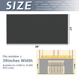 Flamorrow Window Air Conditioner Side Foam Panel, Full Surround Insulation Side Panels, Indoor Window Seal kit for Window AC Units, Summer and Winter Heat and Draft Insulating, Black