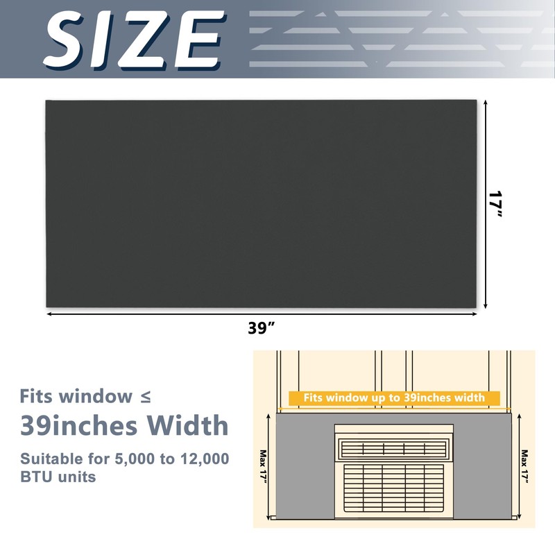 Flamorrow Window Air Conditioner Side Foam Panel, Full Surround Insulation