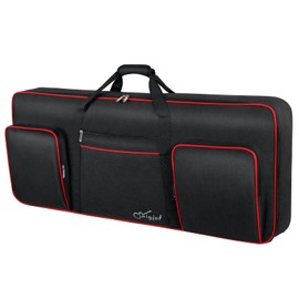 SNIGJAT 61 Key Keyboard Case, Soft Piano Bag with 0.32 inch Cotton, 61 Key Keyboard Bag with Handle & Shoulder Straps, Piano Keyboard Case with 3 Pockets for Accessories (Size: 39.5"x15.8"x4.8")