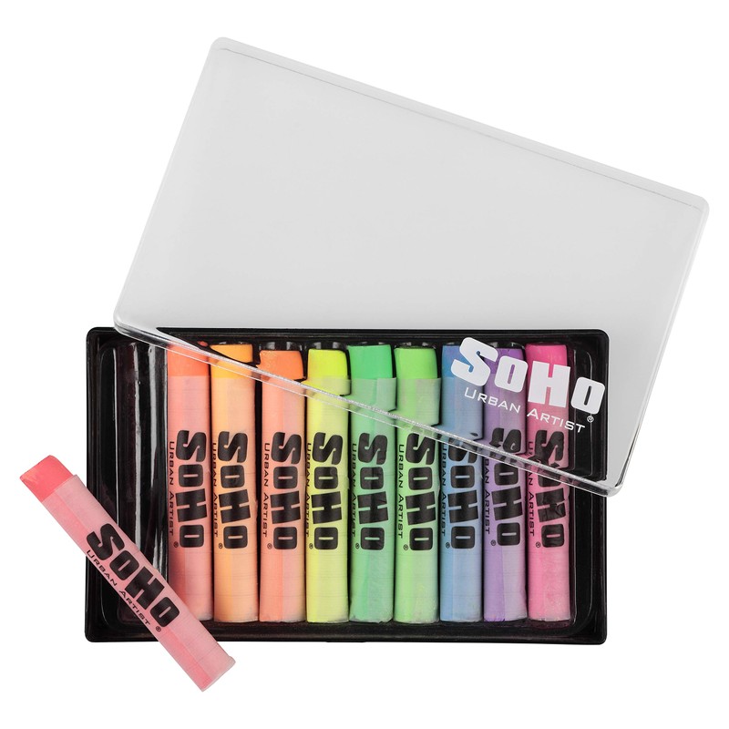 SoHo Urban Artist Soft Pastels Set of 10 Bright Fluorescent