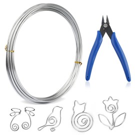 32Feet/10M Aluminum Wire for Crafting, Silver Aluminium Wire, 3mm Flexible Craft Wire, Modelling Jewellery Wire for Openwork, DIY Sculptures and Wire Weaving
