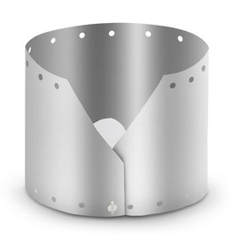 Lixada Titanium Camp Stove Windscreen, Collapsible, Ultra Thin, 0.001 inch (0.03 mm), Stainless Steel, Windshield for Cooking, Camping, Outdoor Use