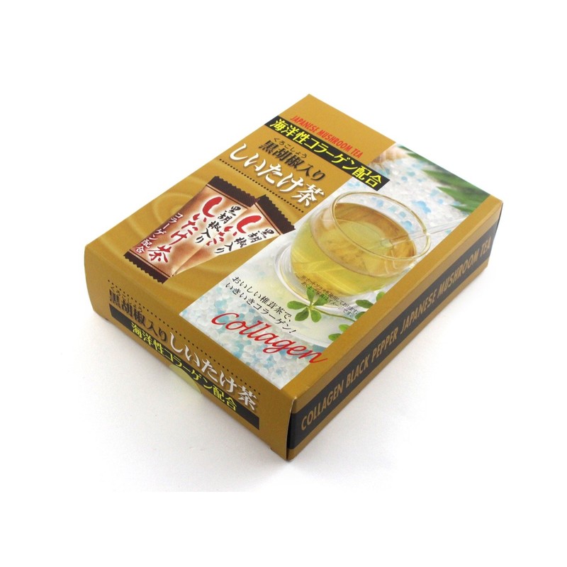 Nihonsanmi MT-SIITAKECYA Shiitake Tea with Black Pepper, Marine Collagen Blend,