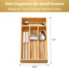 Umilife Bamboo Kitchen Drawer Organizer, 7 Inch Silverware Utensils Tray
