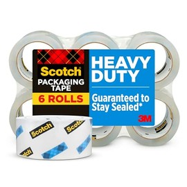 3M Scotch cinta adhesiva de embalaje de 4.77 cm x 20.32 m, 6 rollos