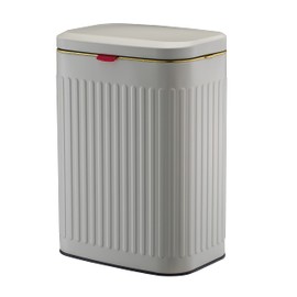 Smartbin 1.85 Gallon 7L Trash Can Carbon Steel 2 Ways Sliding Lid Kitchen Compost Bin Hanging in Cabinet Door Trash Bin Metal with Powder Coating Garbage Bin Cubo de Basura White