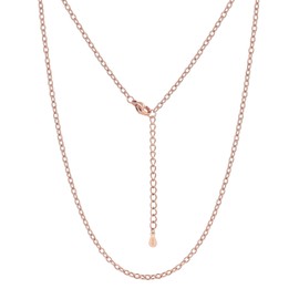 Silvora Rose Gold Chain Necklace, 2MM Rolo Cable Necklace Stainless Steel Necklace for Women