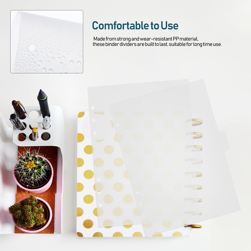 Index Divider Card Sheet a5 6 Holes Transparent Plastic Index