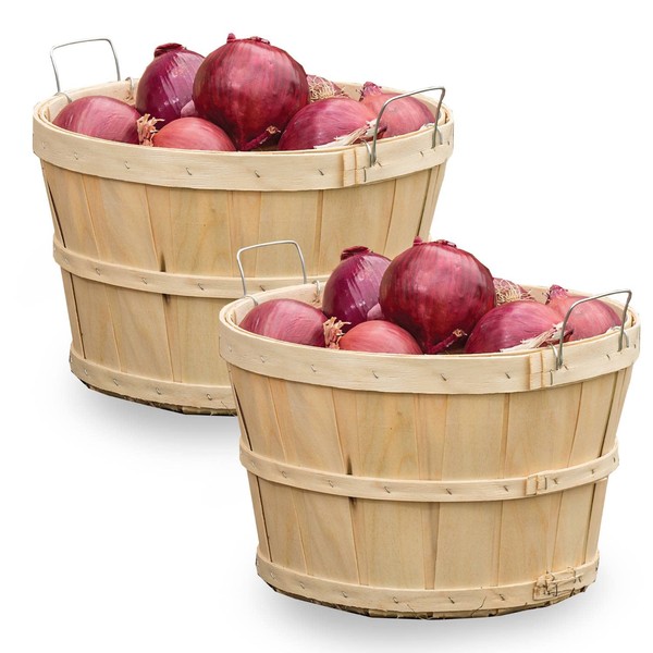 Lehman's Handcrafted Half Bushel Baskets, Vintage Style USA Made Poplar