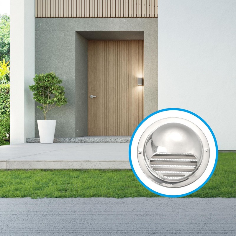 PATIKIL 3" Round Soffit Air Vents, 304 Stainless Steel Louver