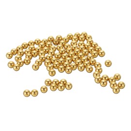 sourcing map 100 Pcs Precision Solid Brass Bearing Balls 5mm Industrial Brass Ball Spheres for Machinery, Automotive, and DIY (H62 Brass)