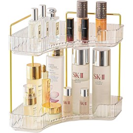 MOACC Make Up Cosmetic Organiser, Skincare Beauty Organiser, Make-Up Cosmetic Box, Storage Box Made of Plastic for Dresser, Bedroom, Bathroom, Transparent