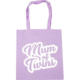 Hippowarehouse Mum of twins (PRINTED ON AN ANGLE) Tote Shopping Gym Beach Bag 42cm x38cm, 10 litres