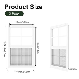 2 Pack Chicken Coop Windows 12" x 18", Sliding Shed Windows with Tempered Glass, Flush Mount Small Windows for Playhouse, Garage, Household Use