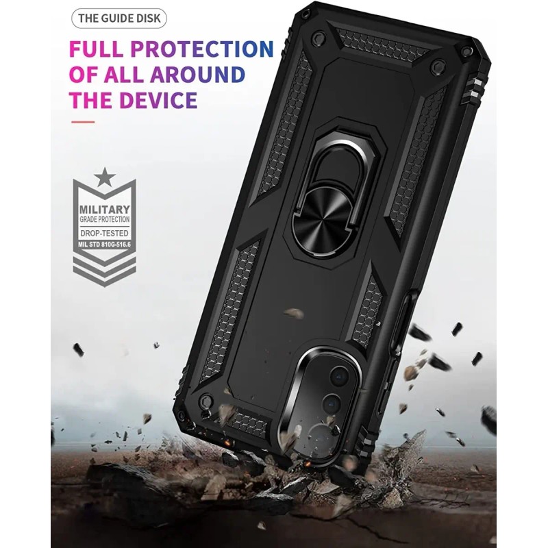 Funda Rudo Con Anillo Para Moto E32 / E32s
