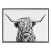 Kate and Laurel Sylvie Highland Cow 2 Framed Canvas Wall
