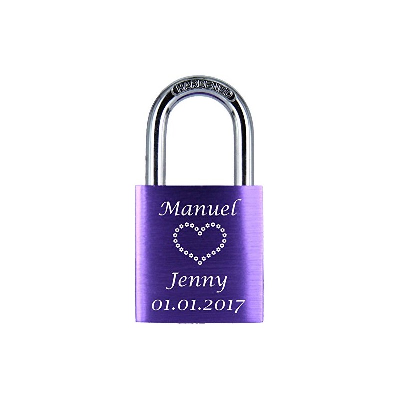 ♥ Love Goals Engraved Love Padlock with Engraving | Individual