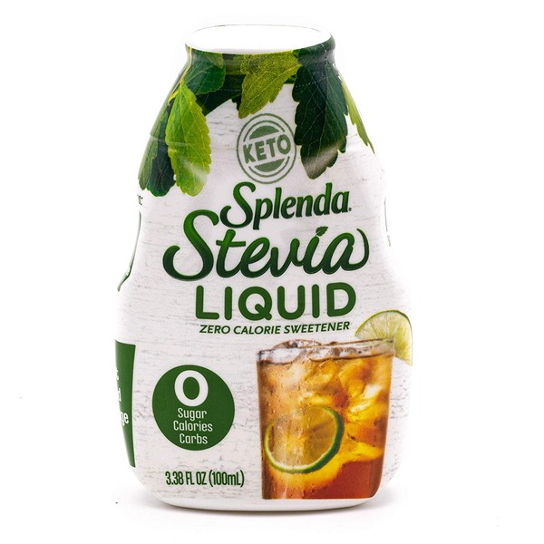 SPLENDA LIQUID STEVIA Zero Calorie Sweetener drops, 3.38 Fluid Ounce Bottle (Pack of 1)