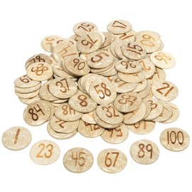 READY 2 LEARN Coconut Numbers - Set of 100 - 1-100 - Natural, Hand Made Counters for Kids - Math Manipulatives