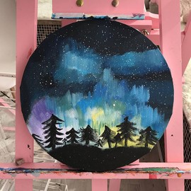 NUOBESTY White Round Canvas Circle Cotton Frame for Art Oil Painting Drawing DIY 30cm Diameter