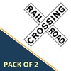 Railroad Crossing Sticker, 12x12 Inches, Wall Décor, Pack of 2