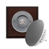 Modern Living Square Wireless Doorbell in Mahogany and Brushed Nickel