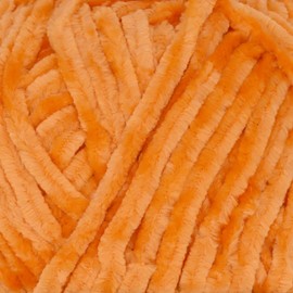 JubileeYarn Chenille Yarn - Worsted Weight - 100g/Skein - Ember - Bright Carrot Orange Velvet - Crochet and Knitting Yarn - 2 Skeins