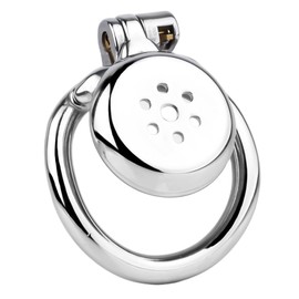 Men's Stainless Steel Flat Protective Cage, Breathable and Comfortable, with Auxiliary Strap-A328 (Regular, 55mm)