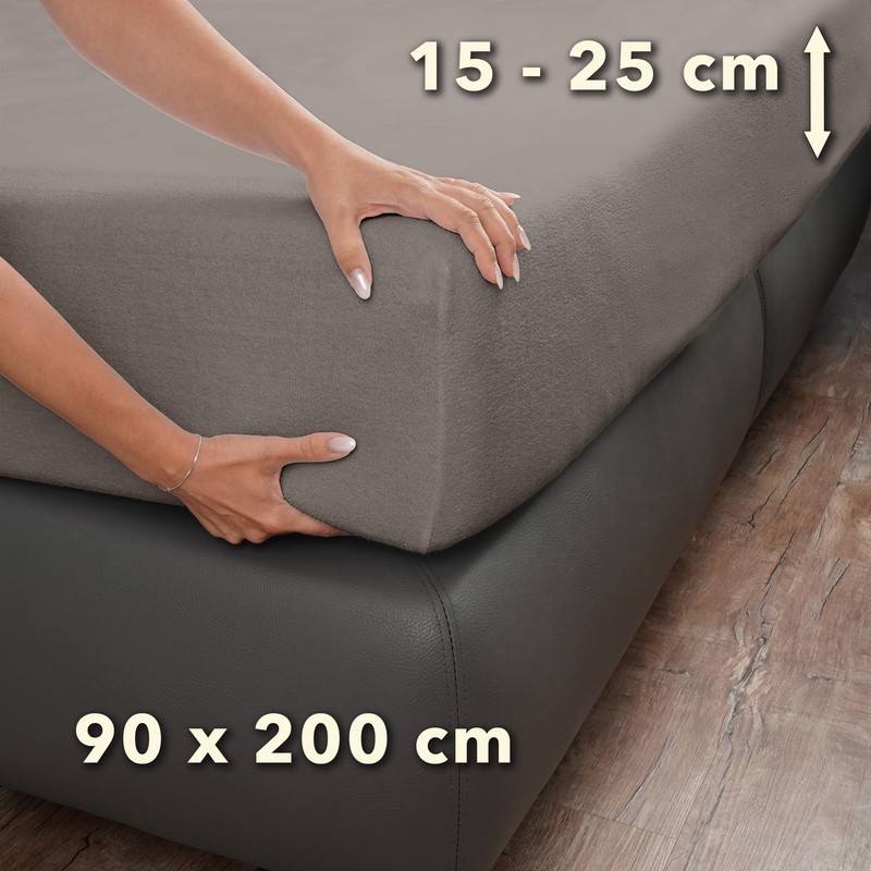 STUDIO Basic Terry Fitted Sheet 90 x 200 cm, Cotton