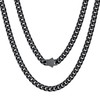 Black Chain Necklace for Men 22inch Black Cuban Link Chain