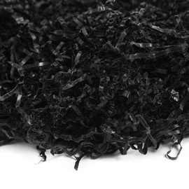 Creative Deco 200g Black Kraft Shredded Tissue Paper | Basket Box Hamper Filling Gift Box | Wood Wool Replacement | Decorative Straw Packaging | Christmas Xmas Birthday Anniversary | Comes in Blue Bag