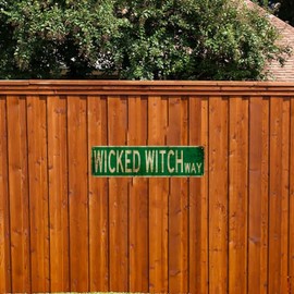 Wicked Witch Way Metal Tin Sign (4''x16''), Novelty Street Sign, Home Decor, Room Decor, Wall Decor, Restaurant Decor, Bar Decor, Cafe Decor, Garage Decor, Farmhouse Decor Easter Gift